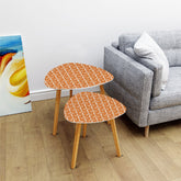 Mid Century Modern Nesting Tables Orange And White | Stylish Art Deco MCM End Tables - Mid Century Modern Gal