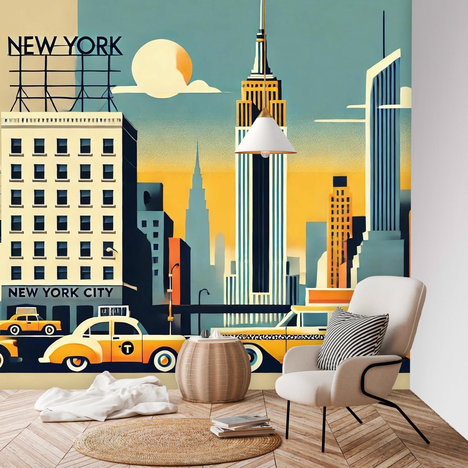 New York City Wallpaper, Peel And Stick Kitschy Fun Wall Murals