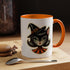 Vintage Halloween Black Cat Sexy Sexton Mid Century Modern Accent Coffee Mug - Mid Century Modern Gal