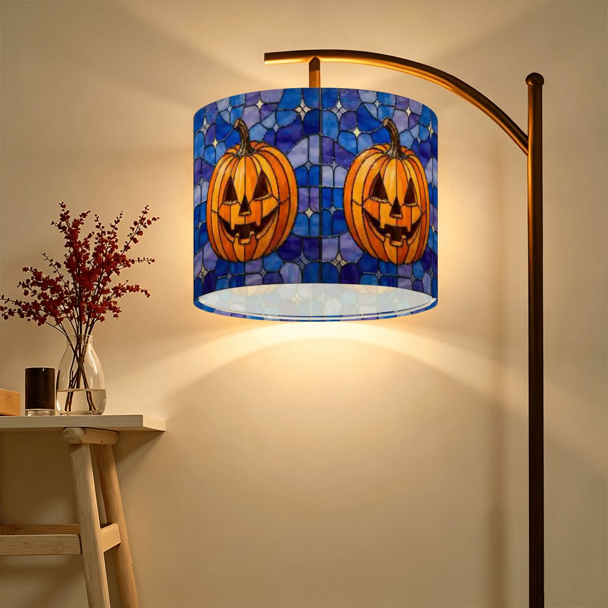 Halloween Stained Glass Style Jack-o&