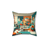 Mid Century Modern Couple, Cocktail Pillow, MCM Bar LR Office Pillow And Insert - Mid Century Modern Gal