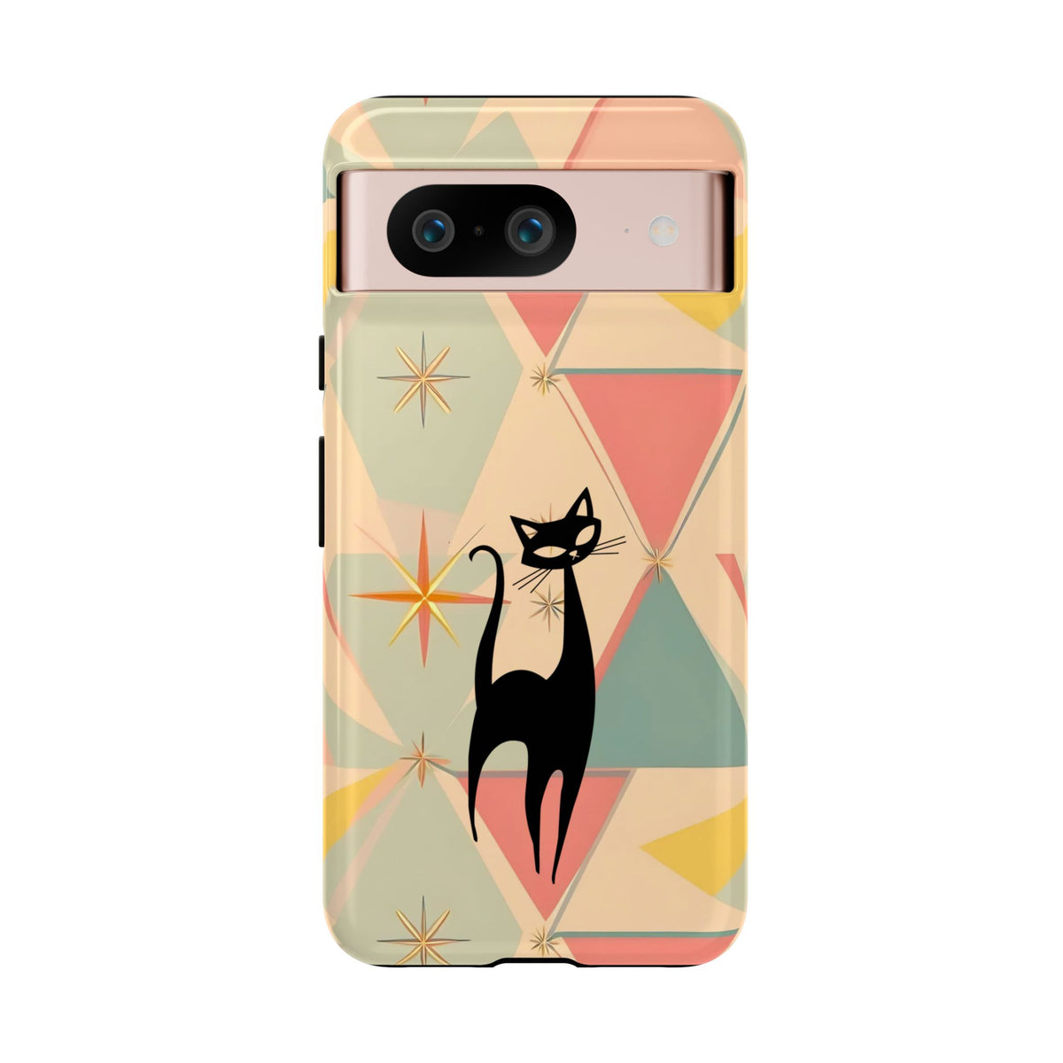 Atomic Cat Mid Mod Retro Cat Phone Case | Tough Cases with Vintage Vibe | Ideal for Cat Lovers