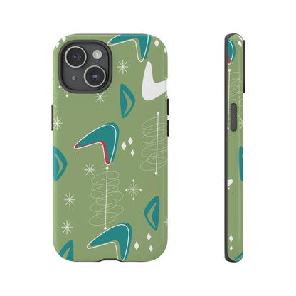 Mid Century Modern Atomic Boomerang, 50s Space Age Tough Phone Case