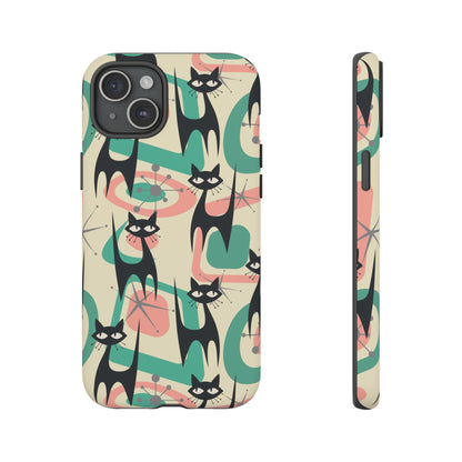 Atomic Cat Mid Century Modern Starburst Retro Kitsch Tough Phone Case
