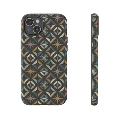 Mid Century Modern Elegant Gray Geometric Starburst Tough Phone Case