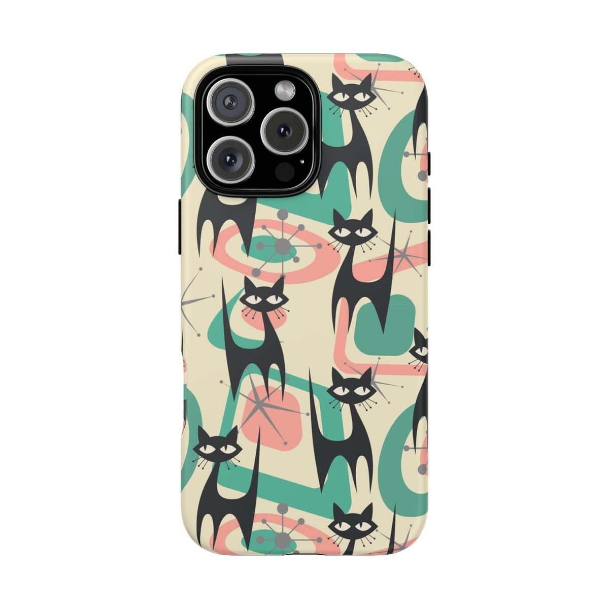 Atomic Cat Mid Century Modern Starburst Retro Kitsch Tough Phone Case