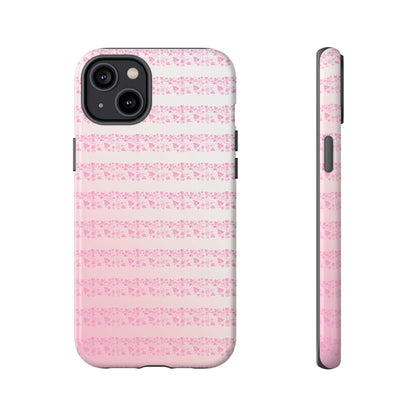 Pink Pyrex Gooseberry Striped Phone Case, Stylish Phone Cover, Tough Protective Case, Cute Cell Phone Case, Trending Gift for Her - Mid Century Modern Gal