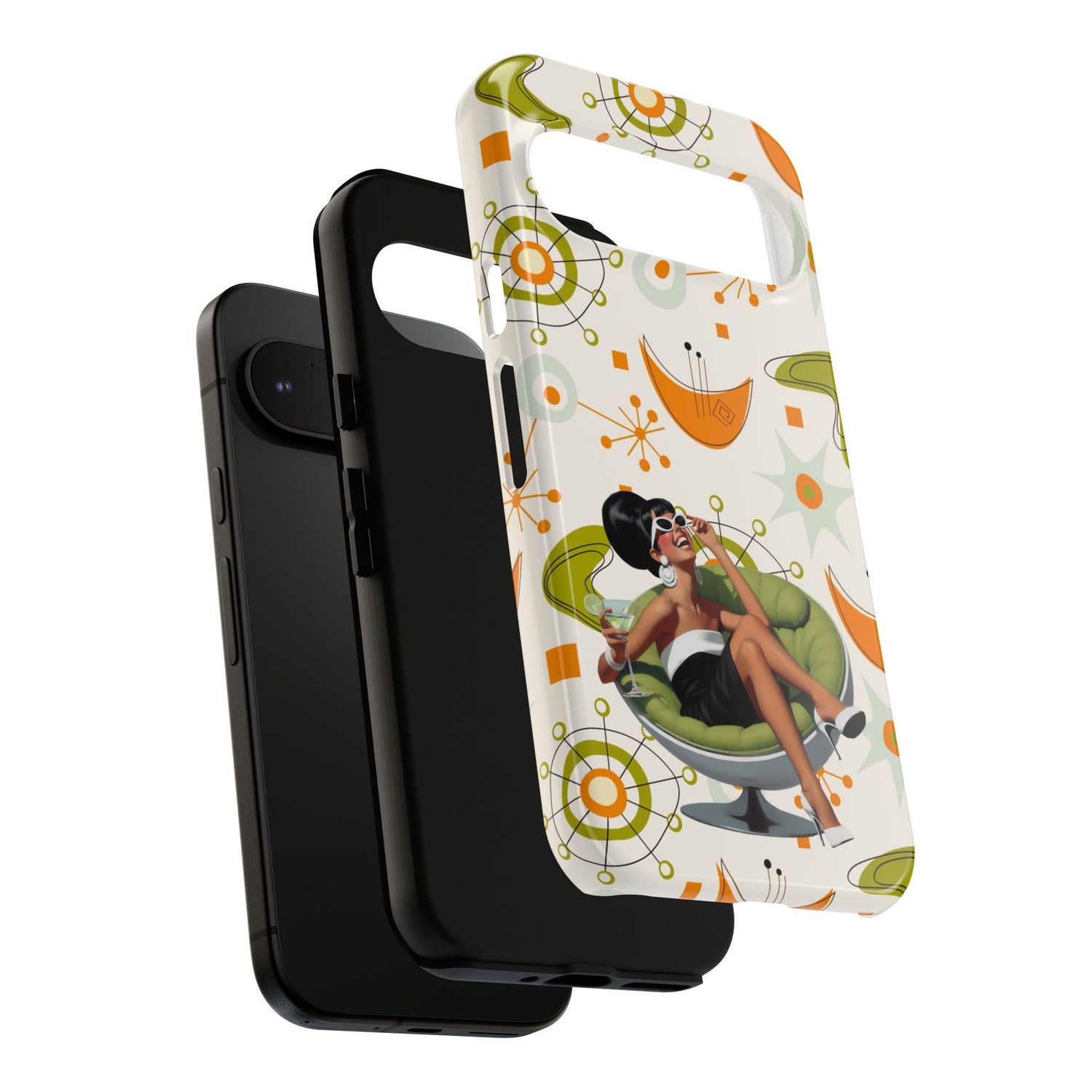 Mid Century Modern Atomic Starburst Mid Mod 60s Gal Retro Chic Tough Phone Case with Vintage Glamour Design