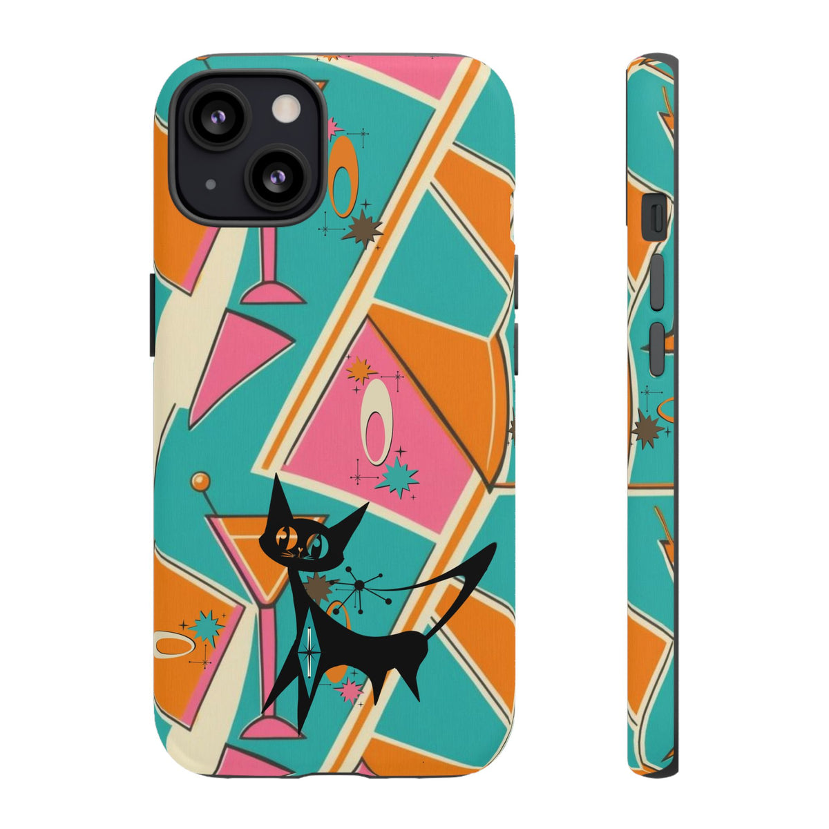 Atomic Cat Mid Mod Retro Cat Phone Case - Tough Cases for Stylish Cat Lovers