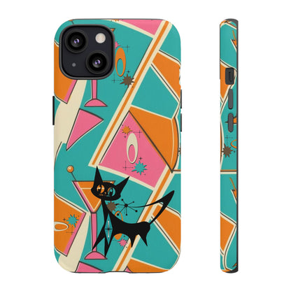 Atomic Cat Mid Mod Retro Cat Phone Case - Tough Cases for Stylish Cat Lovers