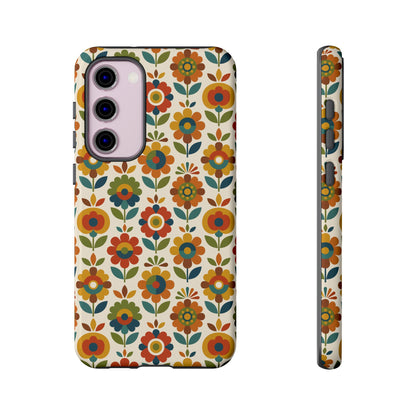Mid Century Modern Scandinavian Floral Earth Tones Tough Phone Case