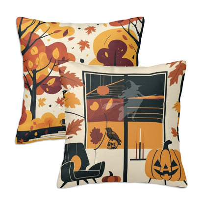 Mid Century Modern Scandinavian Fall, Halloween Golden Yellow, Black Orange Pillow Covers ONLY - Mid Century Modern Gal