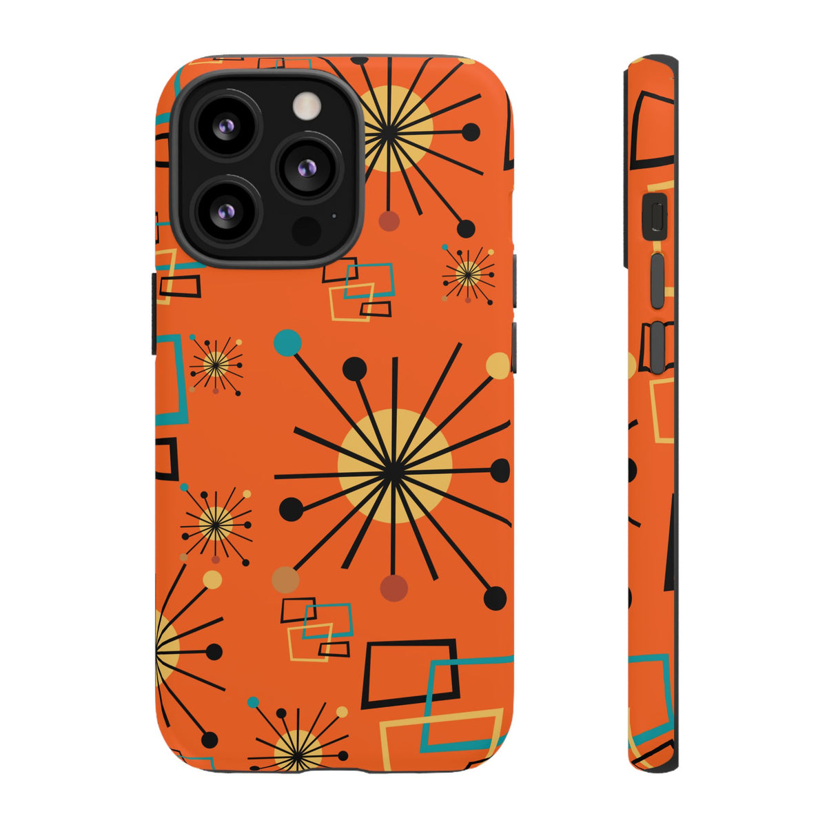 Mid Century Modern Sinatra Orange, Starburst, Geometric Funky Fun Tough Phone Case - Mid Century Modern Gal
