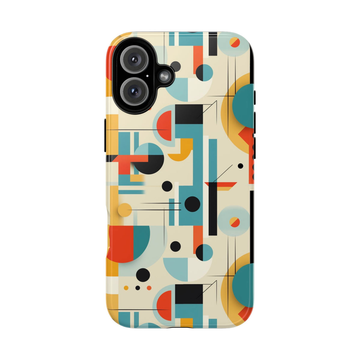 Bauhaus Designed Mid Mod Geometric Groovy Smart Phone, iPhone, Samsung Compatible Tough Cases - Mid Century Modern Gal