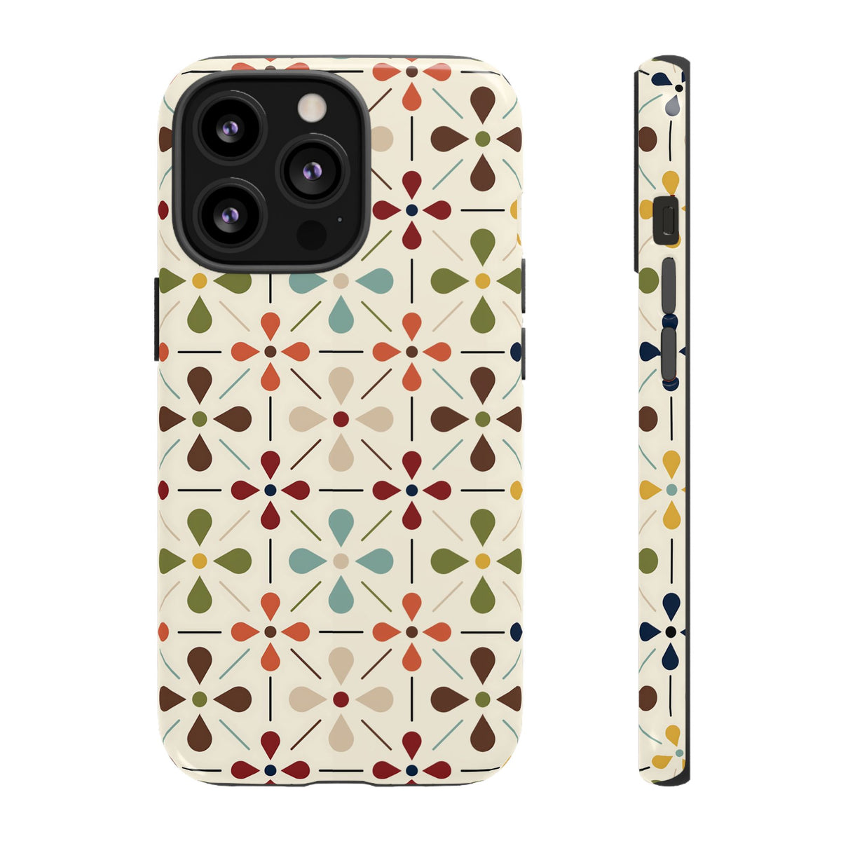 Scandinavian Flower, Mid Modern Danish Design Tough Phone Case