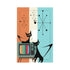 Atomic Cats Mid Century Modern Orange Aqua Kitschy Mod Wall Toggle - Mid Century Modern Gal