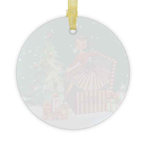 Mid Century Modern Christmas Ornament, Vintage Gal  Merry Christmas Holiday Decor
