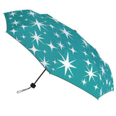 Atomic Starbursts Retro Mod Teal, White Kitschy Umbrella - Mid Century Modern Gal