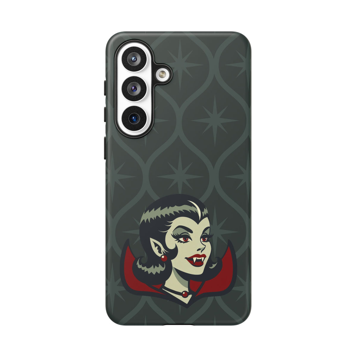 Vampire Dracula Girl Halloween Goth Horror Buff MCM Green Tough Phone Case