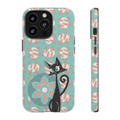Atomic Cat, Mid Century Modern Funky Fun Smart Phone Tough Phone Cases