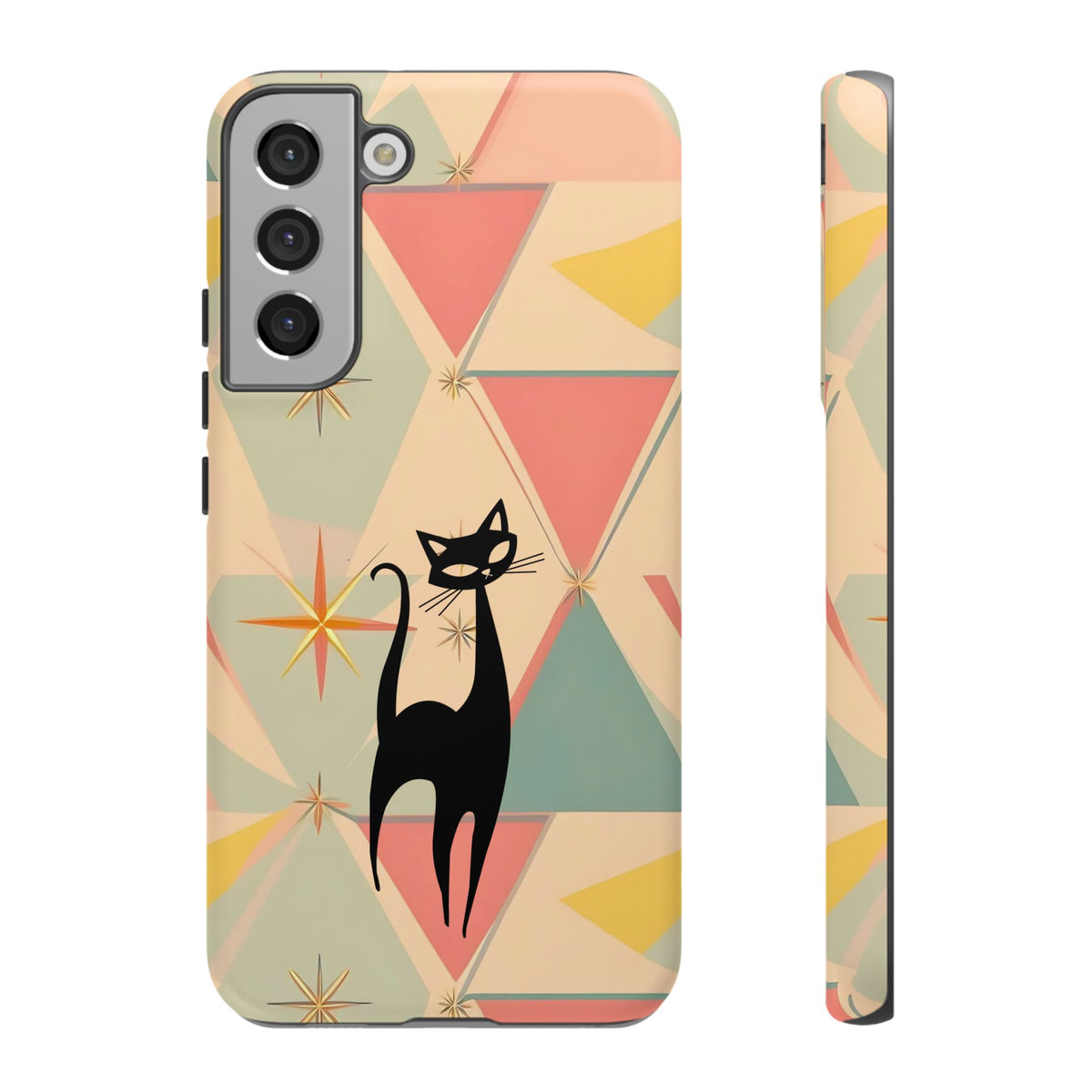 Atomic Cat Mid Mod Retro Cat Phone Case | Tough Cases with Vintage Vibe | Ideal for Cat Lovers