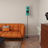 Atomic Starburst Teal Floor Lamp With Atomic Cat 50s Motif Torchiere Modern Standing Lamp - Mid Century Modern Gal