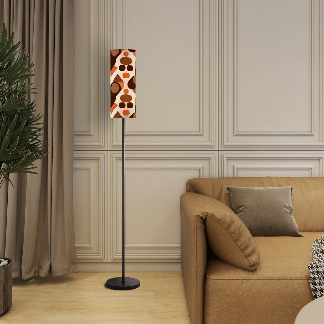 Retro Groovy Brown, Orange Mid Mod Floor Lamp - Mid Century Modern Gal
