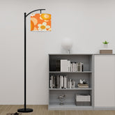 Retro Flower Power Orange, Yellow Mod Mid Century Modern Arc Floor Lamp - Mid Century Modern Gal