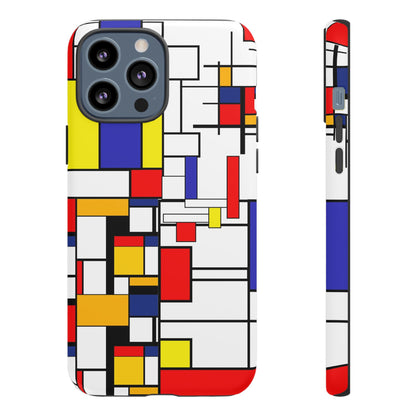 Retro Mod Mondrian, Mid Century Modern Style Tough Phone Case - Mid Century Modern Gal