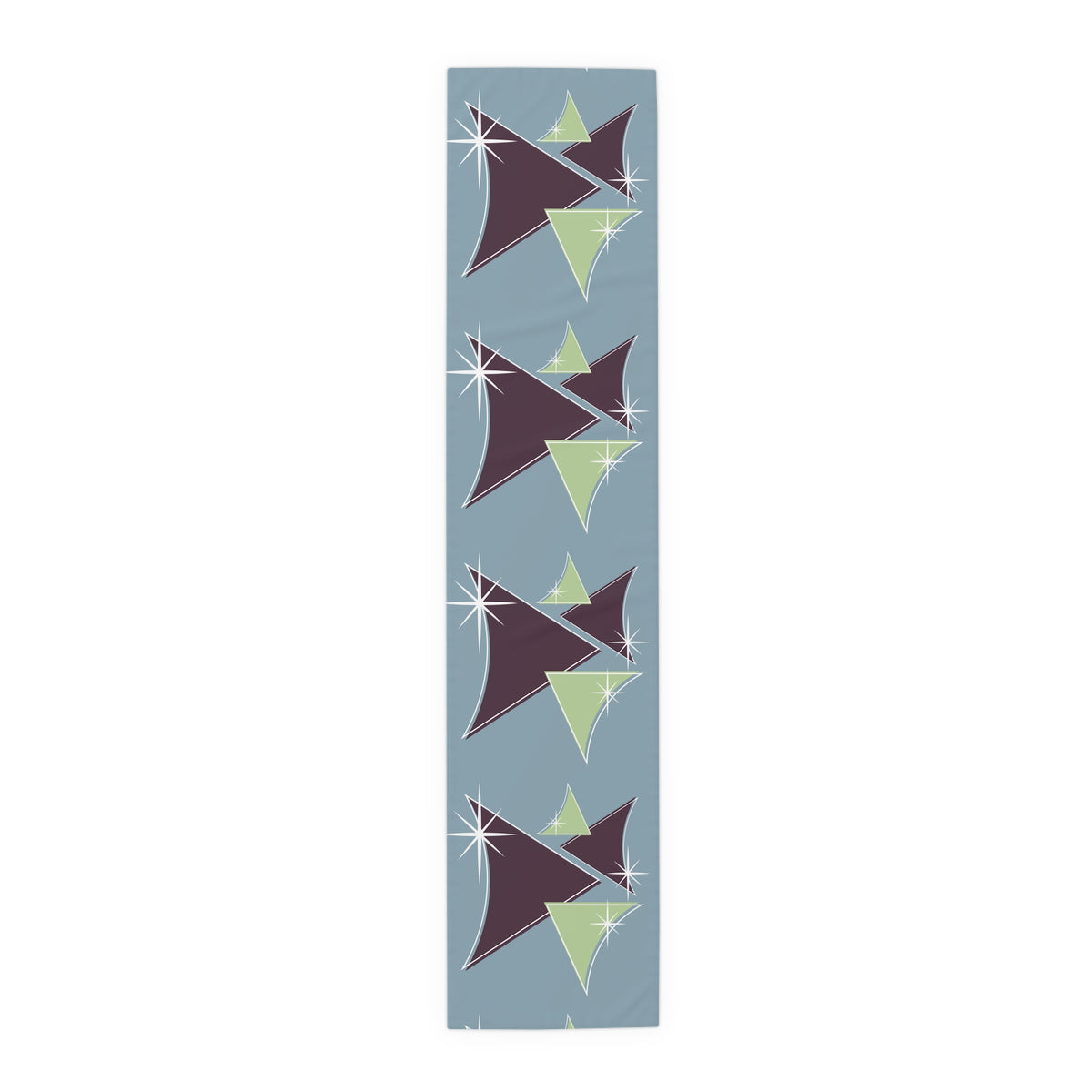 Mid Century Modern Table Runner Indigo Blue, Purple Green Retro Table Linens - Mid Century Modern Gal