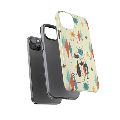 Atomic Kitty Cat, Mid Mod Franciscan Pattern, Kitsch Tough Phone Cases