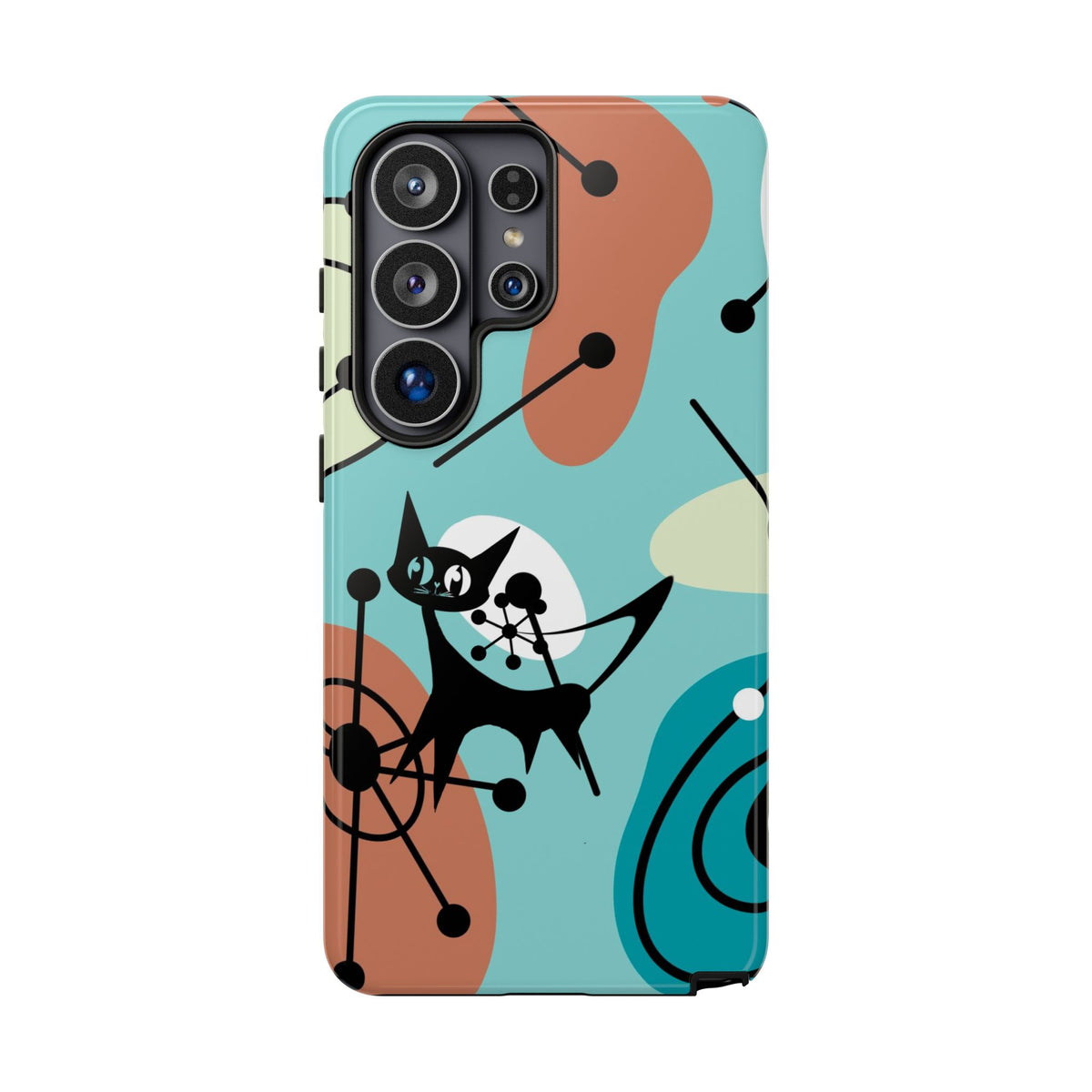 Atomic Kittie, Mid Century Modern Geometric Amoeba Retro Smart PhoneTough Phone