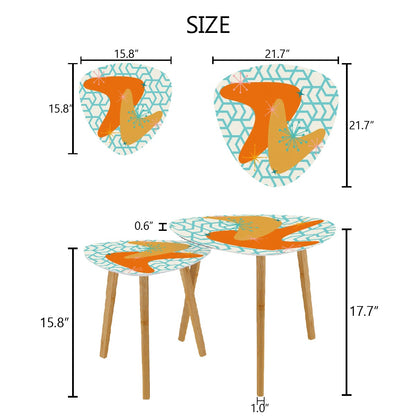 Atomic Boomerang Mid Century Modern Nesting Tables, Orange, Yellow, Teal MCM Furniture - Mid Century Modern Gal