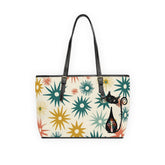 Atomic Cat, Mid Mod Starburst Stylish Shoulder Bag with Whimsical Cat & Star Design - Mid Century Modern Gal