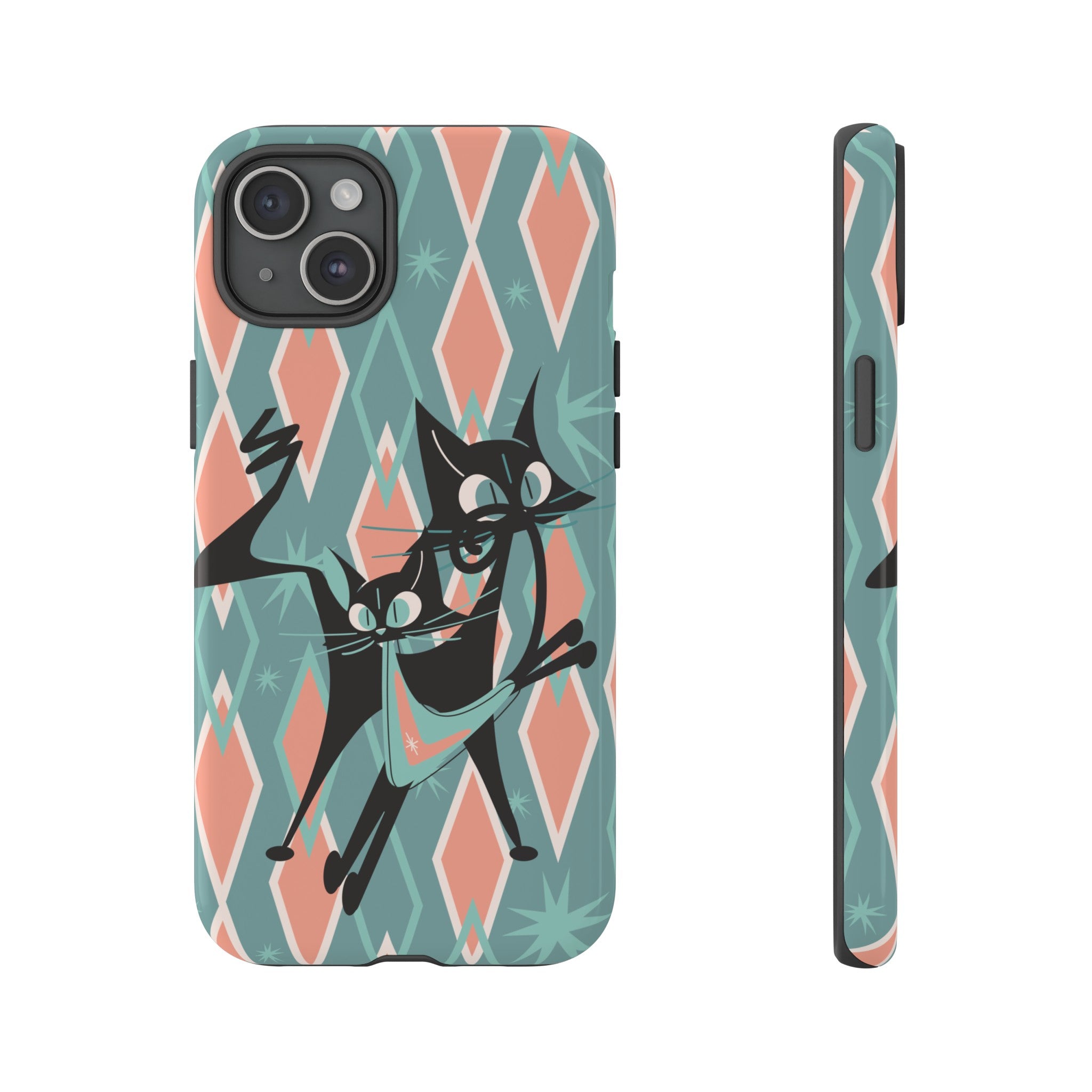 Mid Mod Atomic Cat Kitschy Retro Chic Samsung, Smart Phone Tough Cases