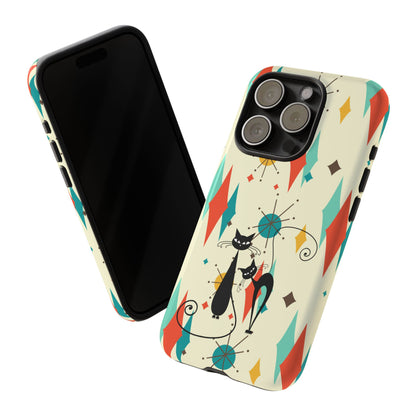 Atomic Kitty Cat, Mid Mod Franciscan Pattern, Kitsch Tough Phone Cases