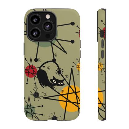 Mid Century Modern Atomic Cat, Retro Chic Groovy Mod Samsung, Smart Phone Tough Cases