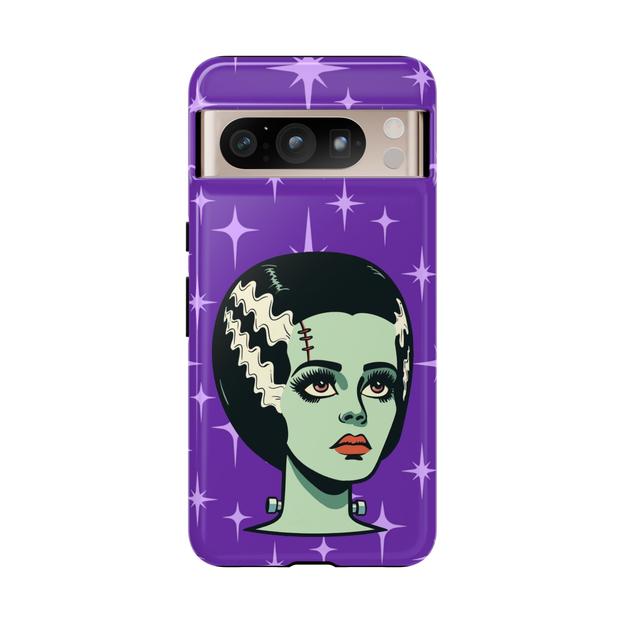 Bride of Frankenstein Retro Mid Mod Horror Buff Purple Halloween Tough Phone Case