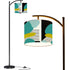 Mid Century Modern Amoeba Designed Geometric Black, Teal, Green Arc Floor Lamp - Mid Century Modern Gal