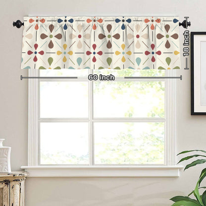 Modern Scandinavian Flower Designed Window Valance - Mid Century Modern Gal