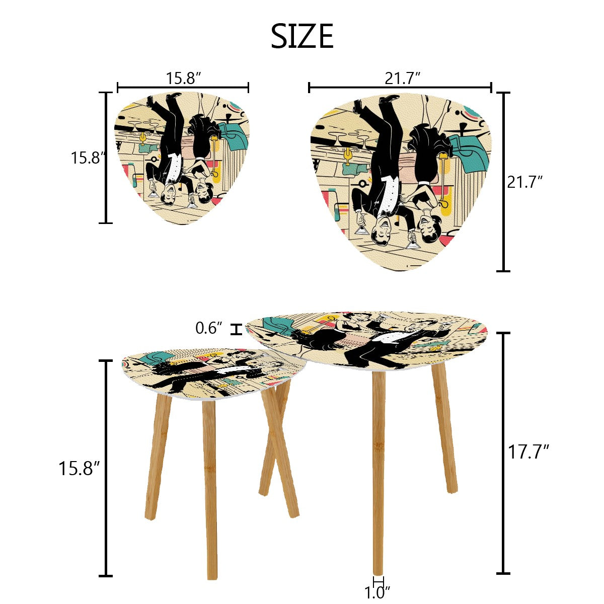 Kitschy Mod Couple Cocktail Hour Mid Century Modern Nesting Tables - Mid Century Modern Gal