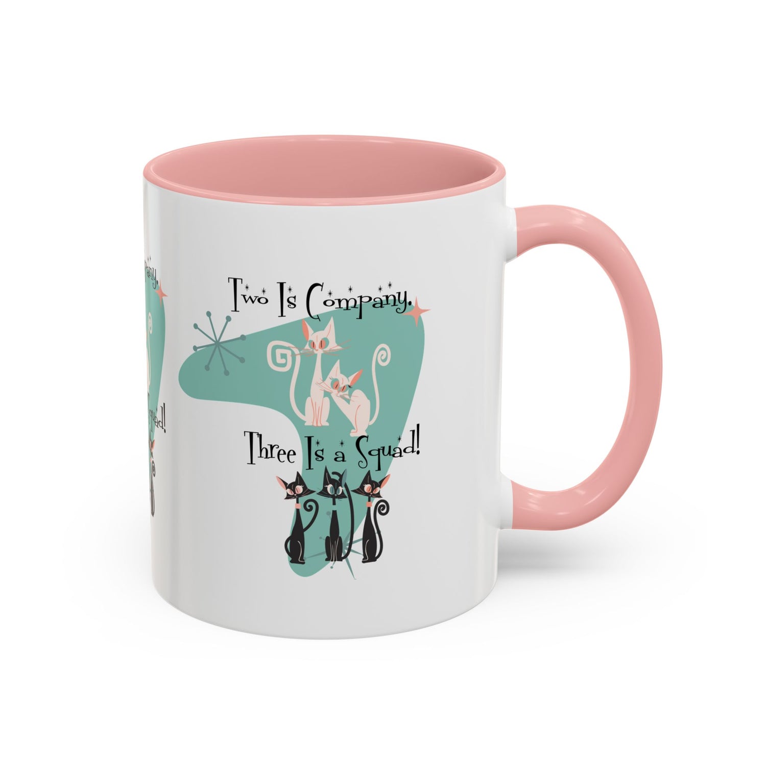 Atomic Cat Mug, Kitschy Cute Co-Worker, Best Mid Mod Charming Cat Coffee Mug - Mid Century Modern Gal