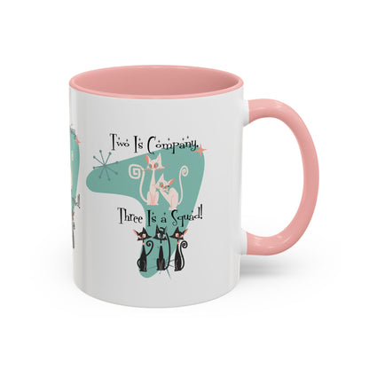 Atomic Cat Mug, Kitschy Cute Co-Worker, Best Mid Mod Charming Cat Coffee Mug - Mid Century Modern Gal