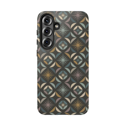 Mid Century Modern Elegant Gray Geometric Starburst Tough Phone Case