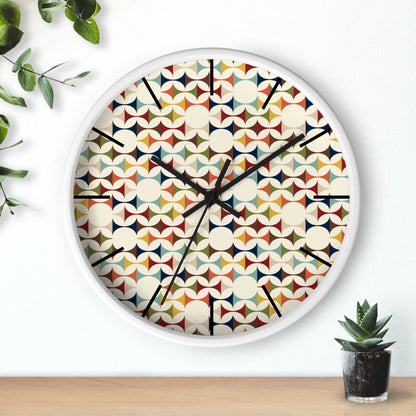 Mid Century Modern Scandinavian Designed, Geometric Retro Colorful Retro Wall Clock