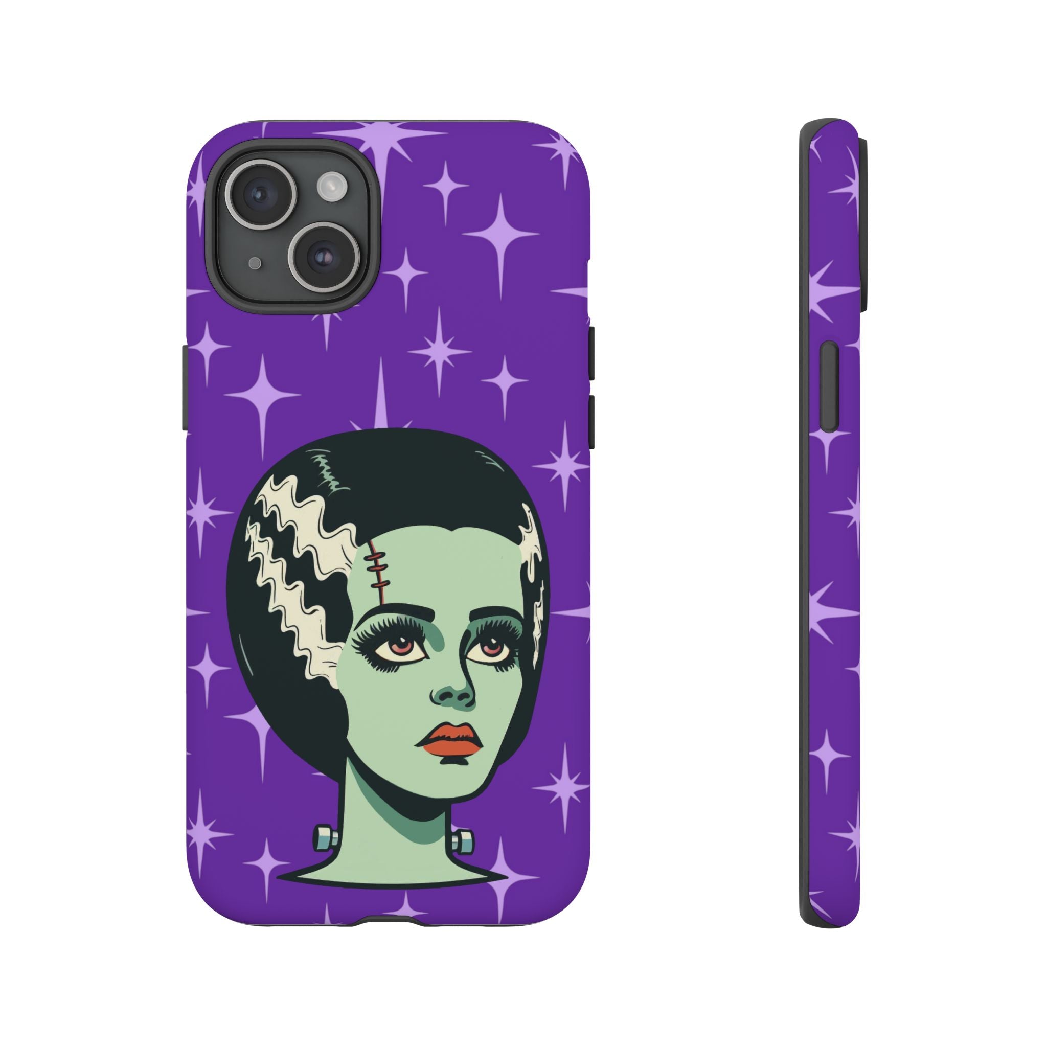Bride of Frankenstein Retro Mid Mod Horror Buff Purple Halloween Tough Phone Case