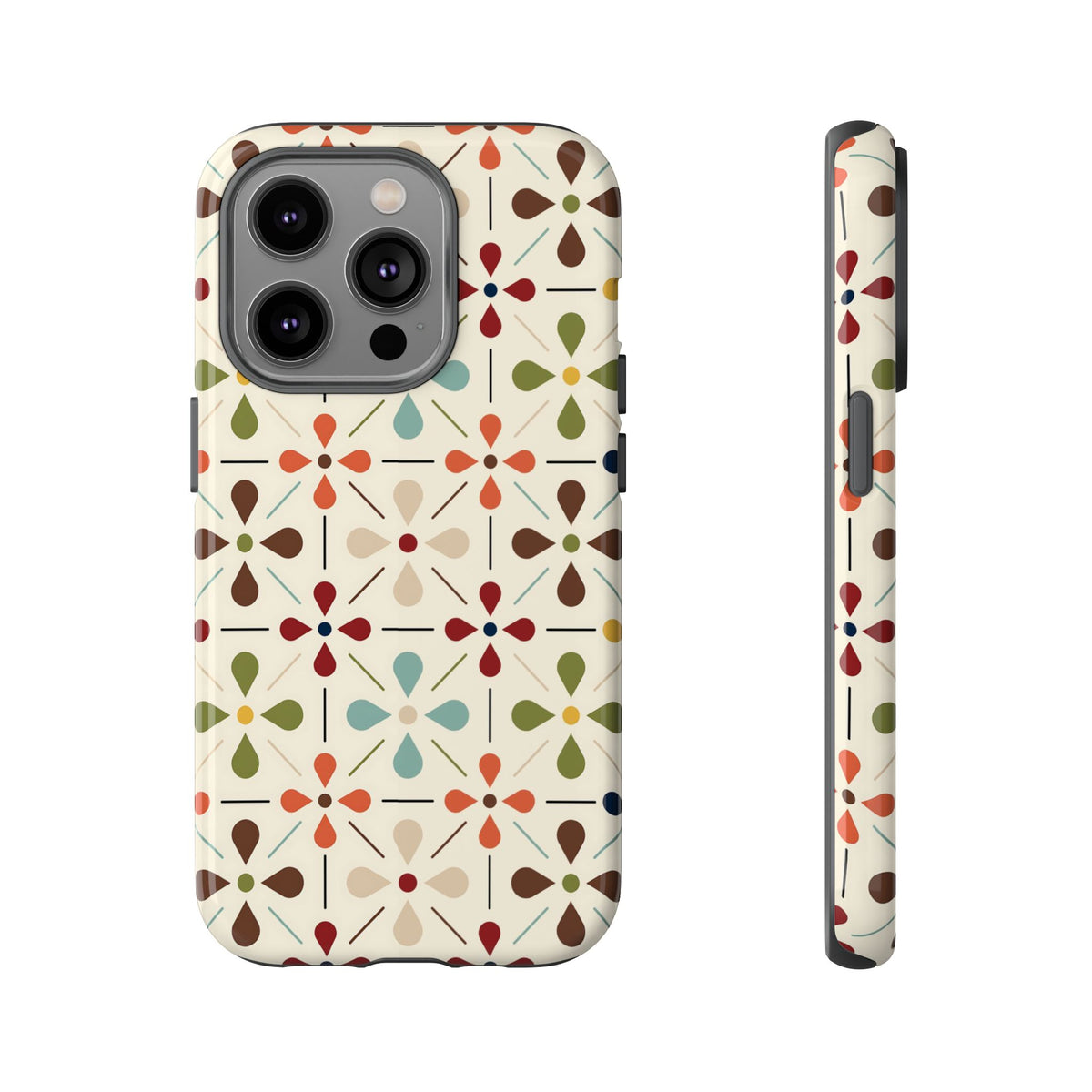 Scandinavian Flower, Mid Modern Danish Design Tough Phone Case