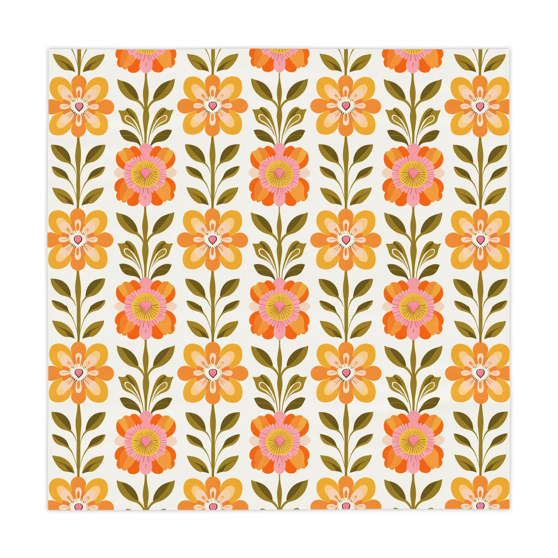 Scandinavian Floral Print Mid Century ModernTablecloth - Vintage Style for Kitchen &amp; Dining - Mid Century Modern Gal