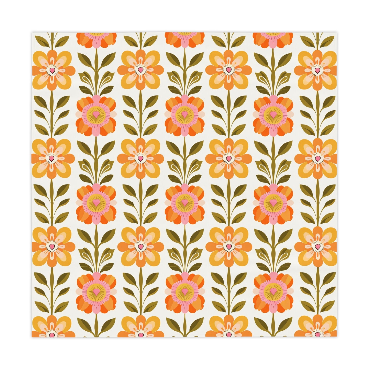 Scandinavian Floral Print Mid Century ModernTablecloth - Vintage Style for Kitchen &amp; Dining - Mid Century Modern Gal
