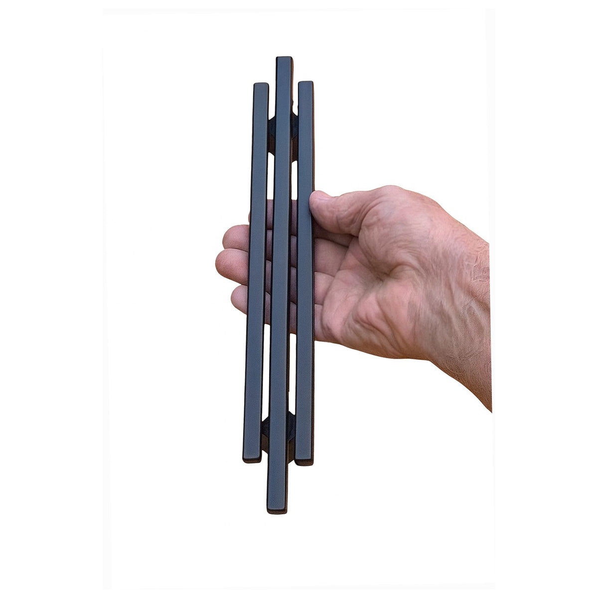 Modern Contemporary 3 Bar Door Pull handle with finger Pull Set - For Sliding Barn Door